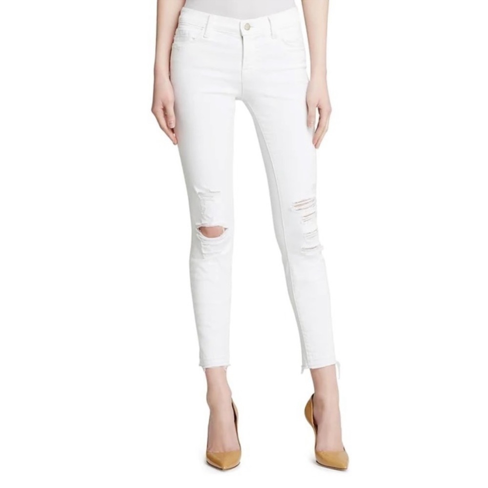J Brand Demented Cropped White Skinny Jeans